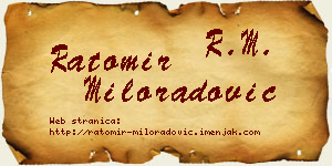 Ratomir Miloradović vizit kartica